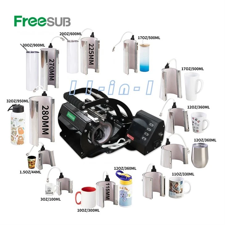 SVOMK ak Freesub 11 nan 1 Combo Tumbler Enpresyon machin